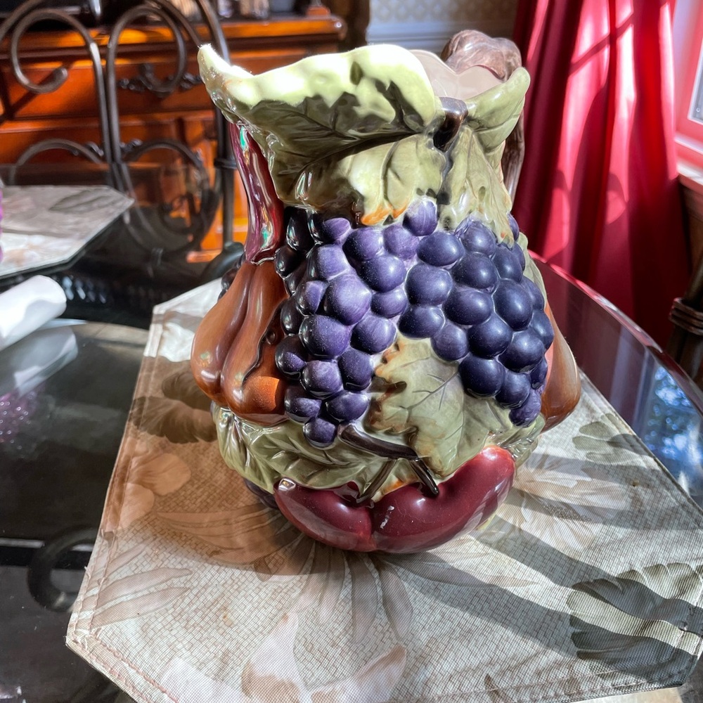 🍇Home Interiors Multicolor Ceramic Pitcher🍎